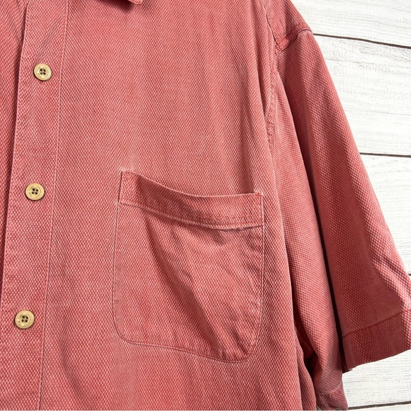 Nat Nast Mens Short Sleeve Red Button Down Shirt Size L Silk Cotton - Picture 8 of 11